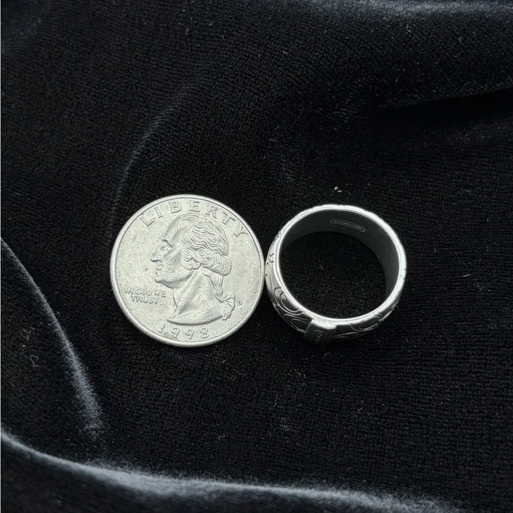 Coach Embossed Silver Ring - Picture 6 of 7